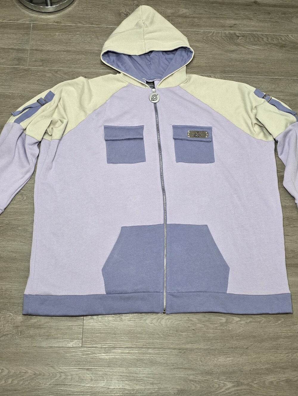 RARE Naruto Shippuden Hinata Hyuga Cosplay Zip-Up Hoodie Size 1XL